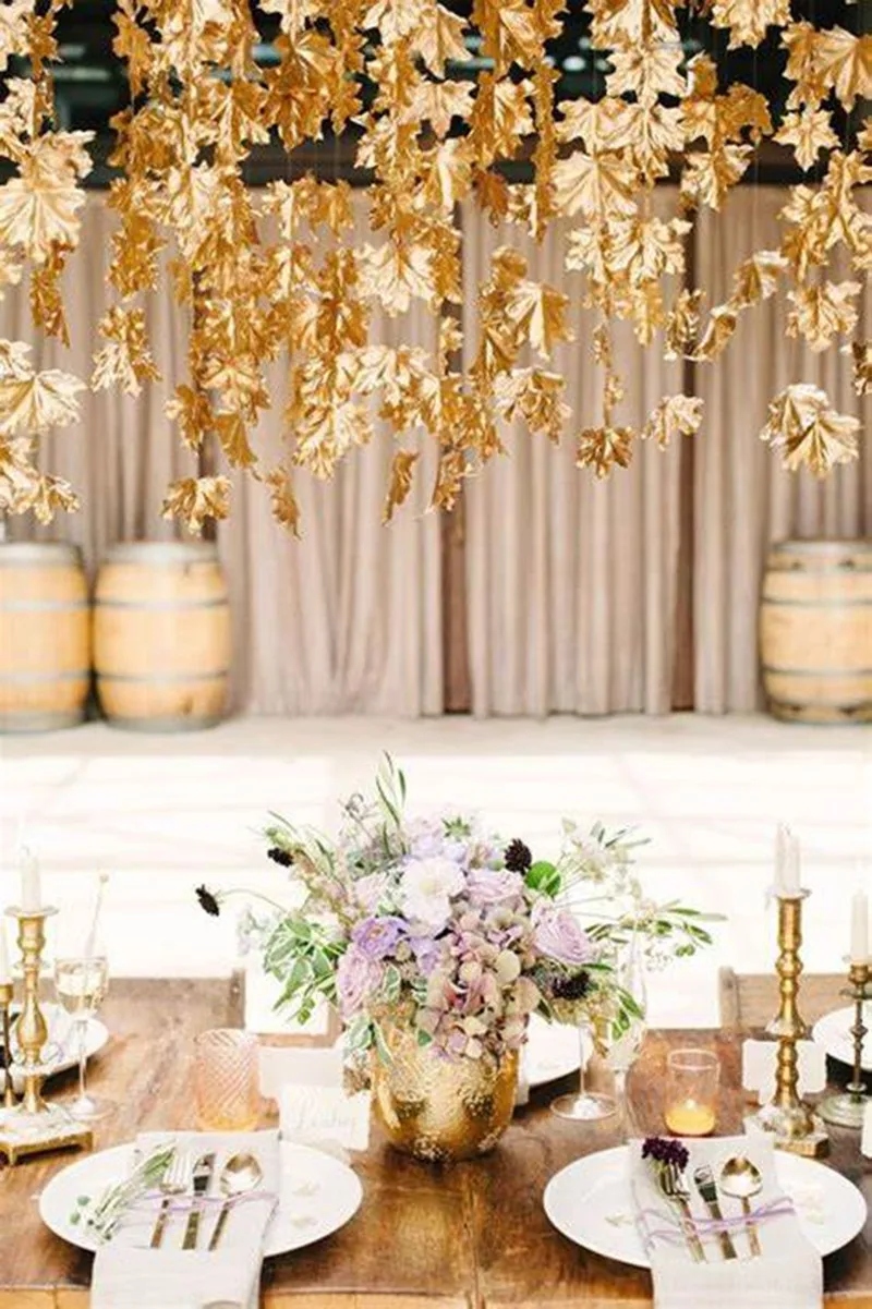 Goldene Serie Künstliche Blumen Konzentrischen Bouquet Eukalyptus Blätter Gefälschte Pflanzen Für Home Decor Hochzeit Weihnachten Party Blumen – Detail 7