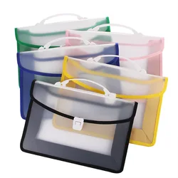 Bolsa de archivo de plástico A4, gran capacidad, peso pesado, portátil, bordes de espacio en blanco, bolsa de almacenamiento de archivos de papel de prueba PP, carpeta de archivos grande