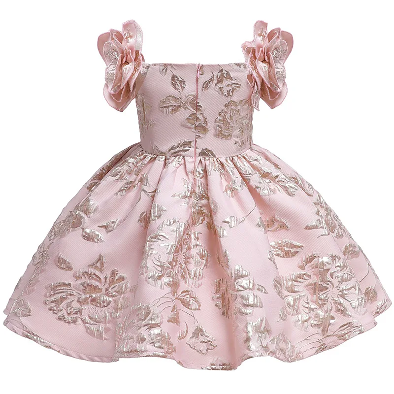 Flowe Girls Wedding Party Dress Princess Vintage Dress Tulle Baby Kids Vestidos Birthday Tutu Dresses Children Clothes for 1-7y