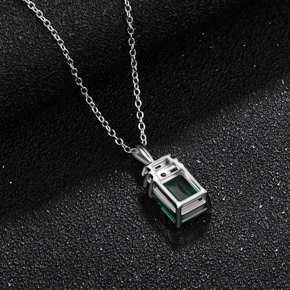 2.0CT VVS1 Emerald Pendant Necklace Octagon Shape Gemstones 925 Sterling Silver Pendant Fashion Women Fine Jewelry with Chain