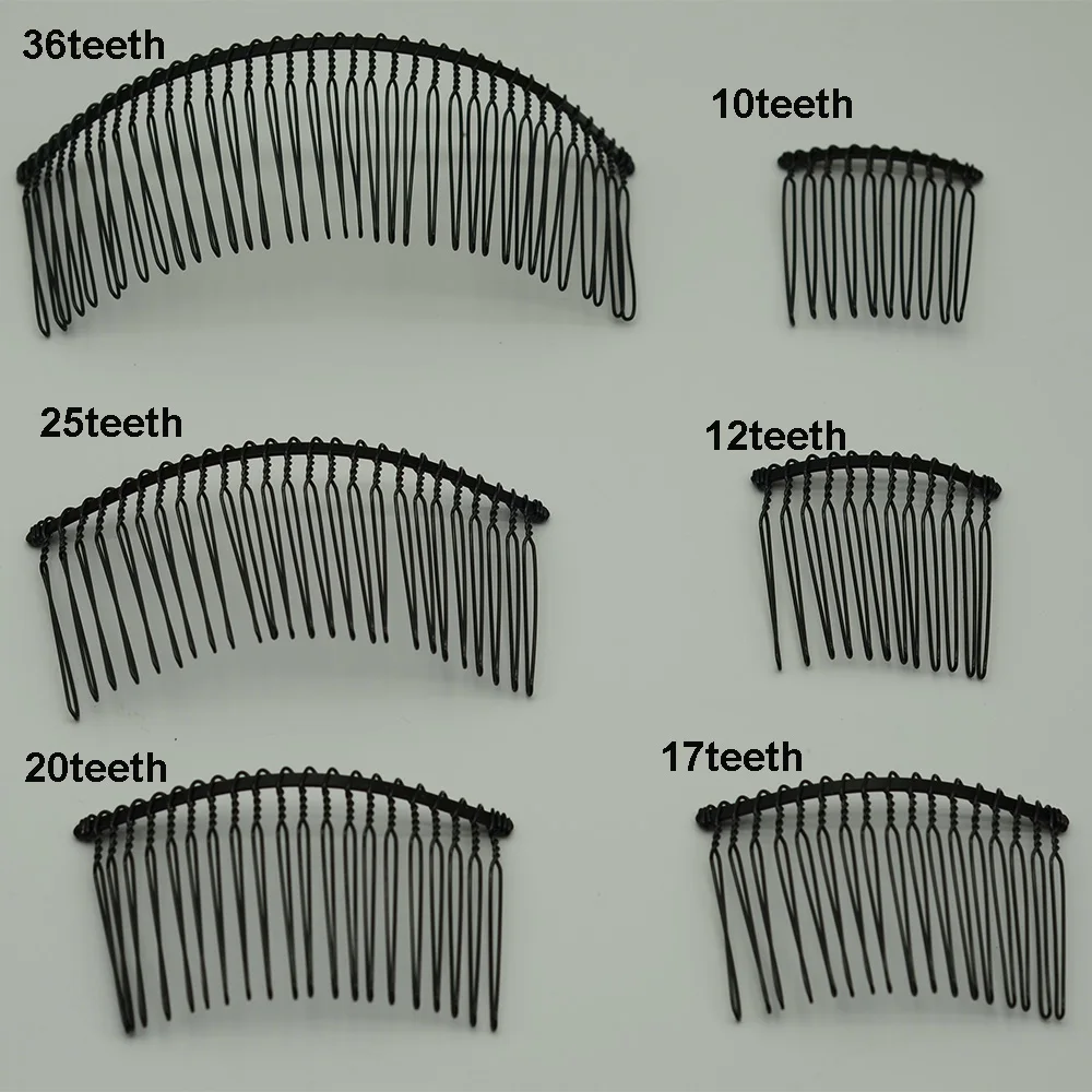 20PCS Various Size Black Plain Metal Hair Combs Twist Wires Comb for DIY Kids Crown Tiara hair accessories Nickle Free Lead free