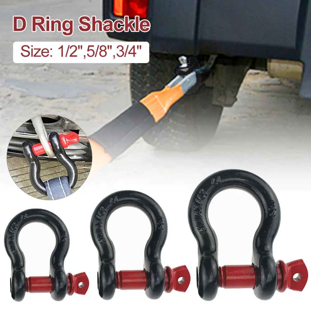 

D Ring Shackle 2-Ton 3.25-Ton 4.75-Ton Tow Hook Universally Fit for Off-Road Jeep Truck Vehicle Recovery Offroad Tool