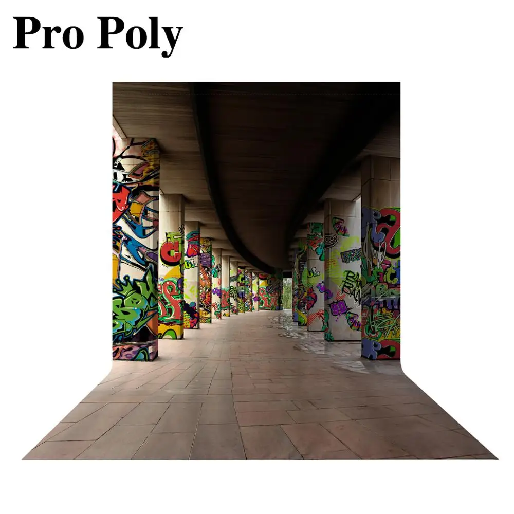 Allenjoy ถ่ายภาพสตูดิโอพื้นหลัง Graffiti ผนังเสาแผนที่ศิลปะโมเดิร์นสะพานฉากหลังกลางแจ้ง photophone photocall