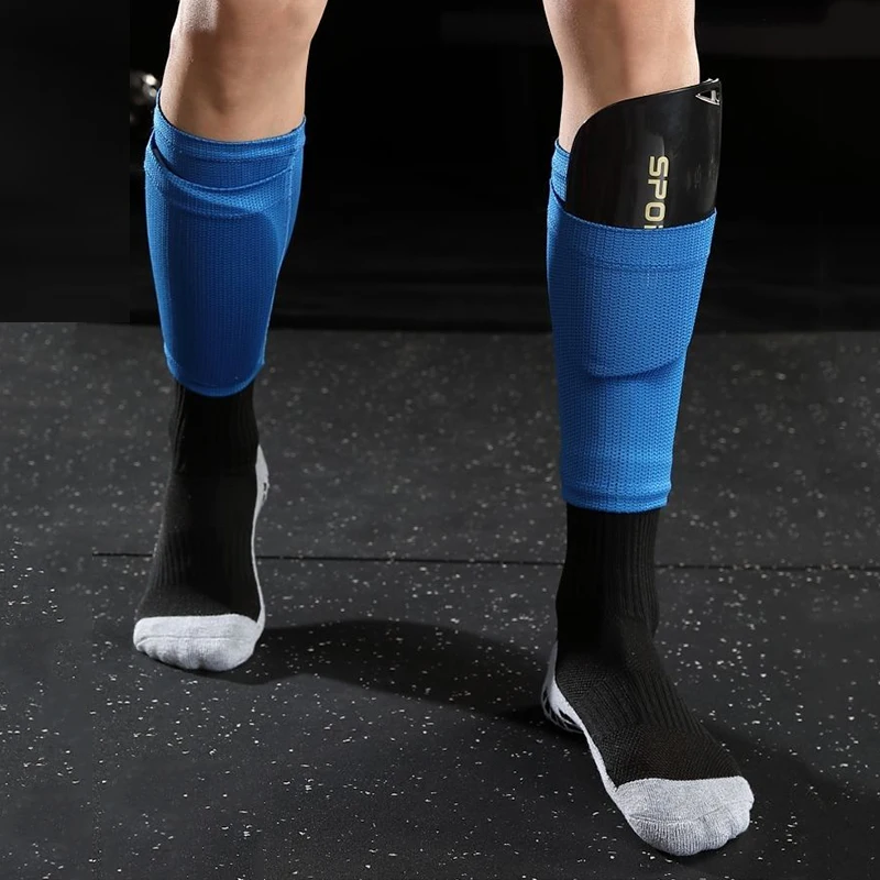 A Set Usefully Football Shin Guard With Pocket Adults Kids Compression Calf Sleeve Football Shinguards Support Protective Gear