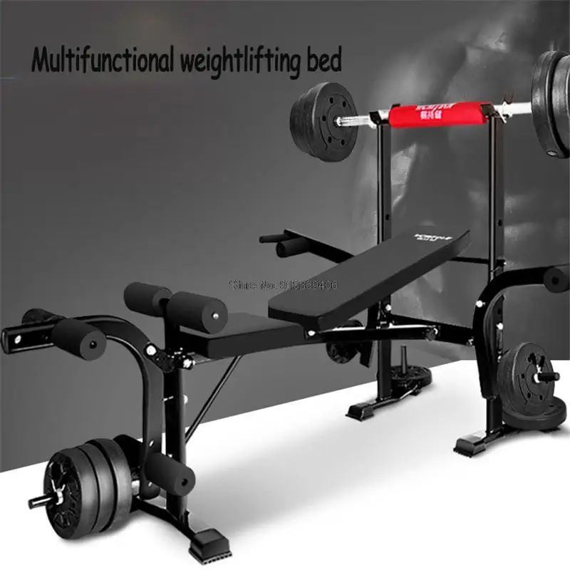 Foldable Weightlifting Bed Bench Press Multifunctional Comprehensive Training Device Home Fitness Equipment