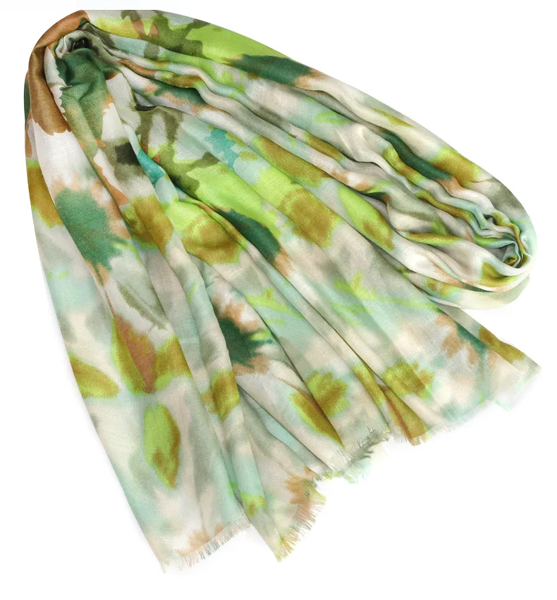 2022 Beautiful Ombre Flower Print Fringe Scarf Shawls Long Soft Wrap Hijab Scarves Free Shipping