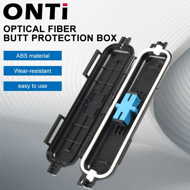 ONTI FTTH Drop Optical Fiber Cable Waterproof Protected Box with Adapter type FTTH tool heat shrink tubing to protect splice