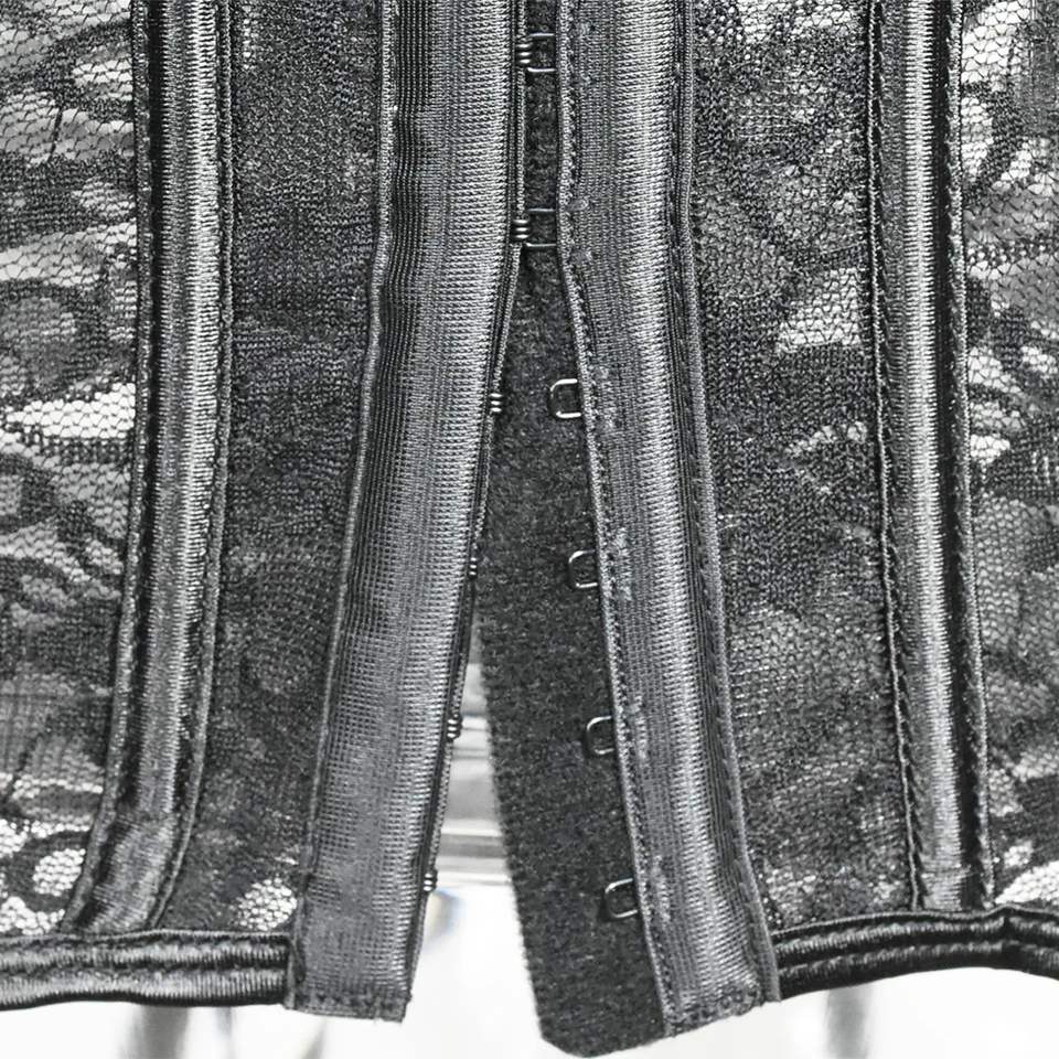 Unterbrust-Taillenkorsett-Oberteile mit Strumpfhaltern, Spitzen-Modellierungsgurten, Bauchgürtel, Korsett S-6XL, Shapewear, sexy Dessous – Detail 10