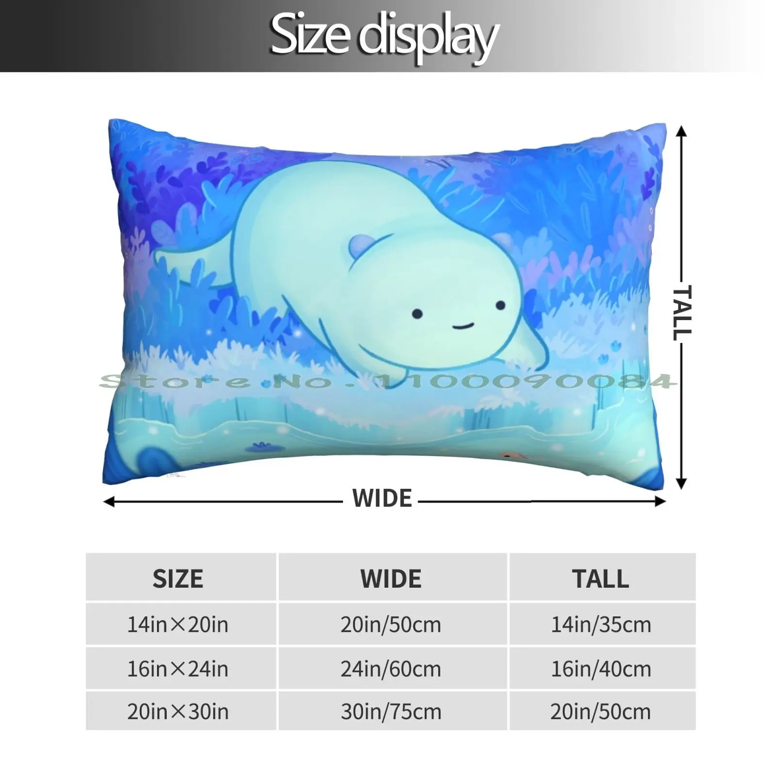 Spirit Stream Mochi Pillow Case 20x30 50*75 Sofa Bedroom Mochi Cute Puff Blob Magical Enchanted Forest Trees Pink Purple Blue