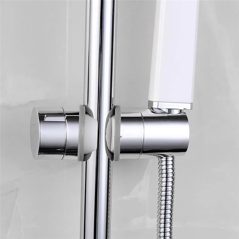 Stainless Steel Shower Rail Head Slider Holder Brackets Adjustable Clamp Holders Bracket Bathroom Household Supplies