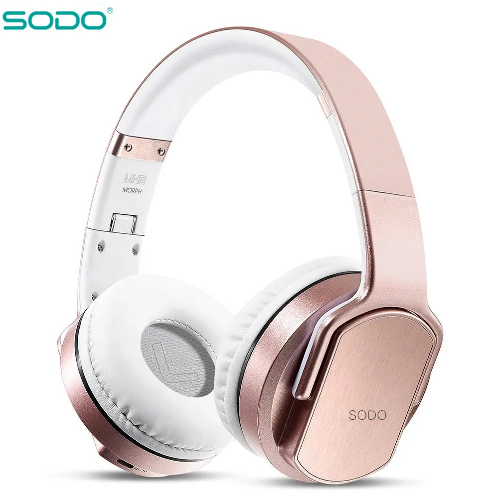 

SODO MH2 Wireless Headphones Speakers 2 in 1 Foldable HiFi Stereo Bluetooth-compatible 5.0 Headphones with Mic Support TF/FM