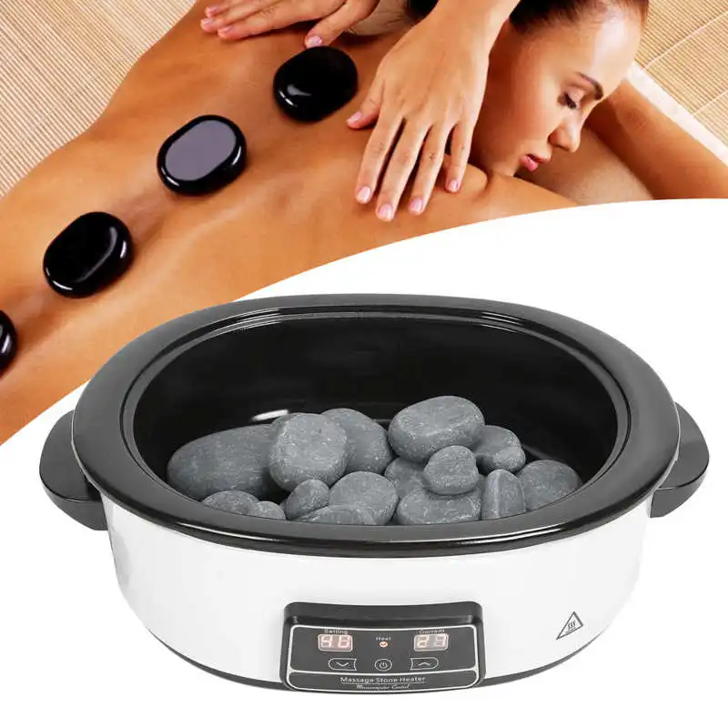 27pcs/set Massage Stone Heater Stress Back Pain Relief Health Care Lava Basalt Massage Stone Heating for Beauty Salon SPA Center