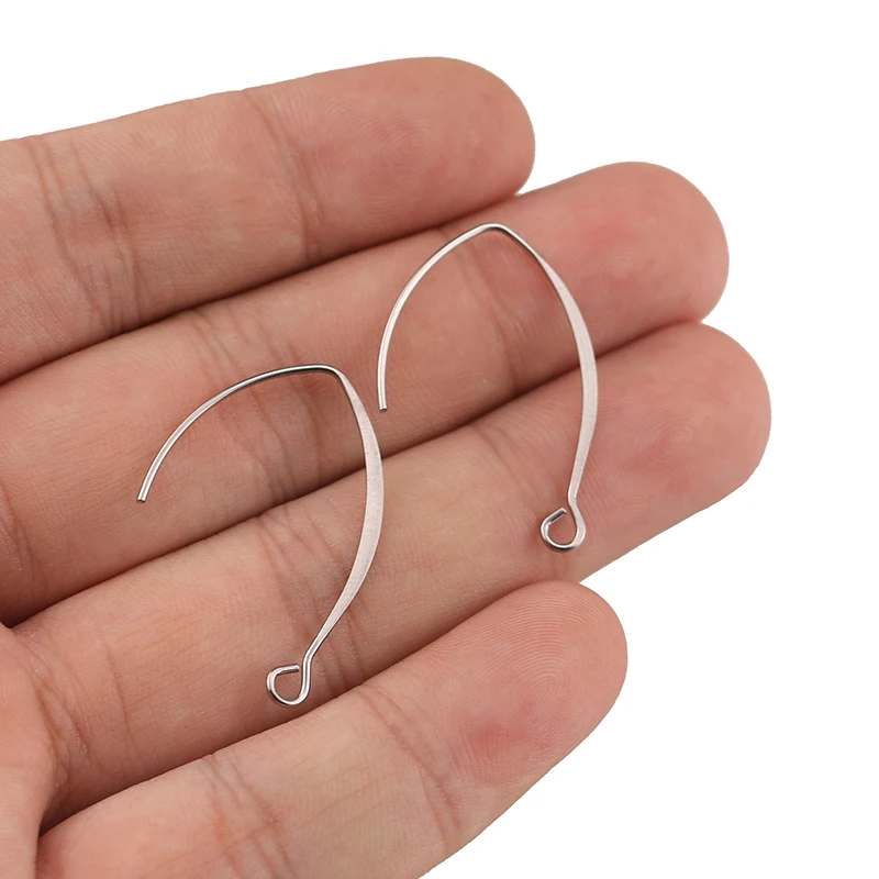 50pcs/lot Stainless Steel France Earring Hooks Kidney Earrings Ear Wires Findings DIY Jewelry Accessories Crafts Wholesale Bulk
