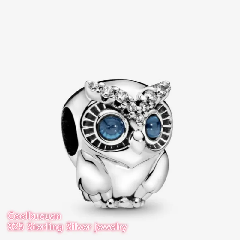 

Autumn Original 100% 925 Sterling Silver Sparkling Owl Charm Animals beads Fits Brand bracelets Jewelry Making