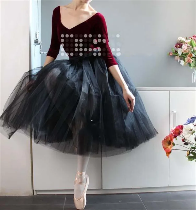 Ballet Skirt 80cm Long Ballet Tutu Ballerina Tutus Girl Ballerina Costumes Women Tutu Ballet Lyrical 2 Layers Tulle With Lining