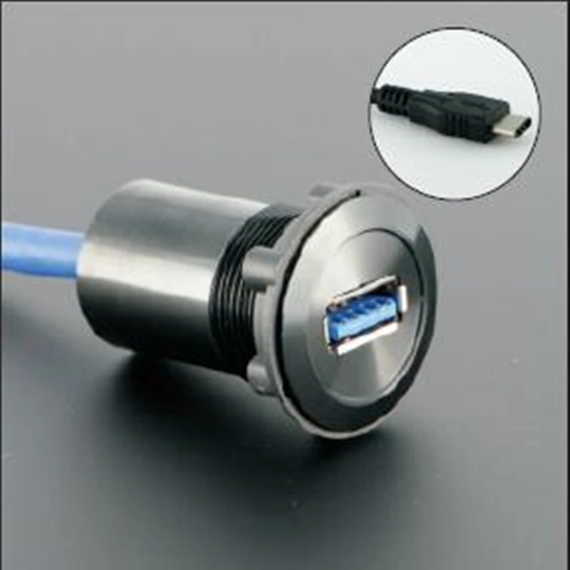 22mm USB-C TYPE socket/connector/USB3.0 Female A to Male USB-C  with 60cm cable(silver cap)