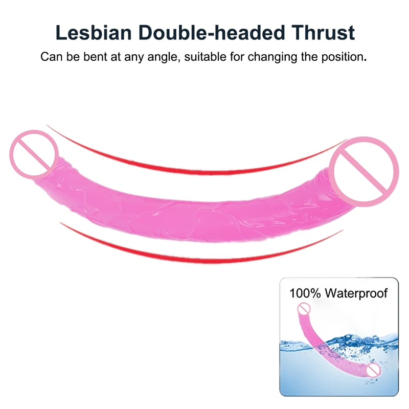 23.5-37.5Cm Double Dildo Realistic Mini Soft Dildo Anal Sex Toys Women Dildo Huge Lesbian Masturbator Double Ended Dong Penis