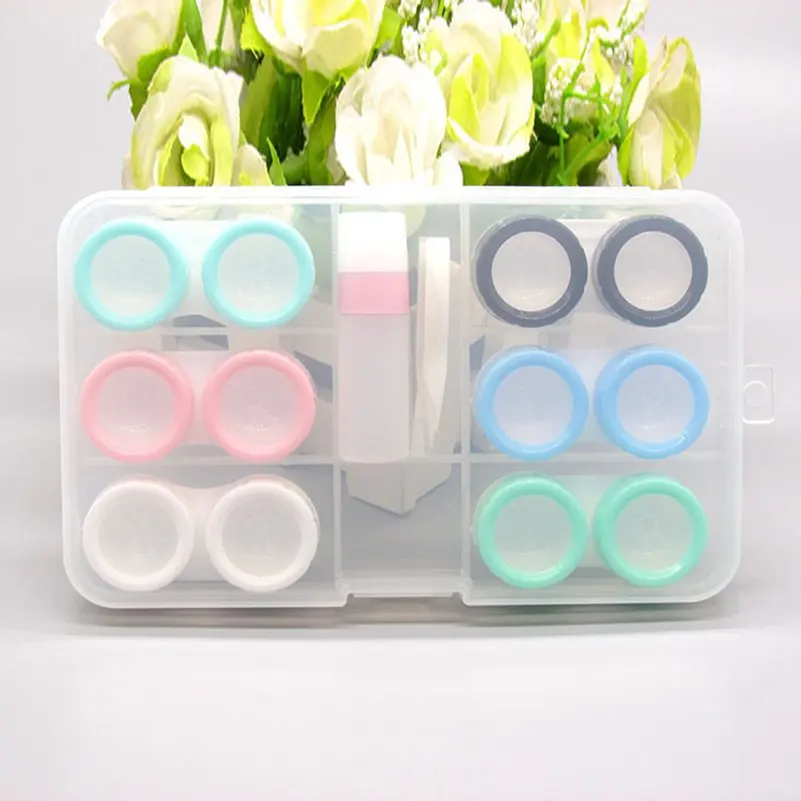 6 Pairs Contact Lens Case Eye Contact Lens Box Women Travel Contact Lenses Case Leakproof Container Lenses Box for Display Box