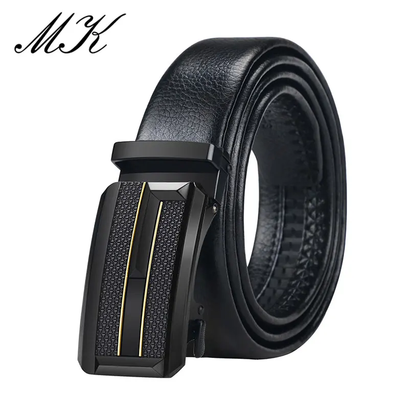 Maikun – ceinture à boucle métallique pour hommes, classique et populaire, motif automatique, pour les affaires