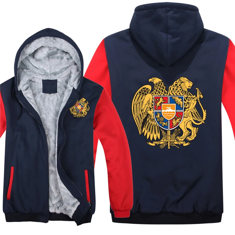 أرمينيا هوديس الرجال كول رشاقته الشتاء أرمينيا معطف من الأسلحة البلوز البلوز معطف مان