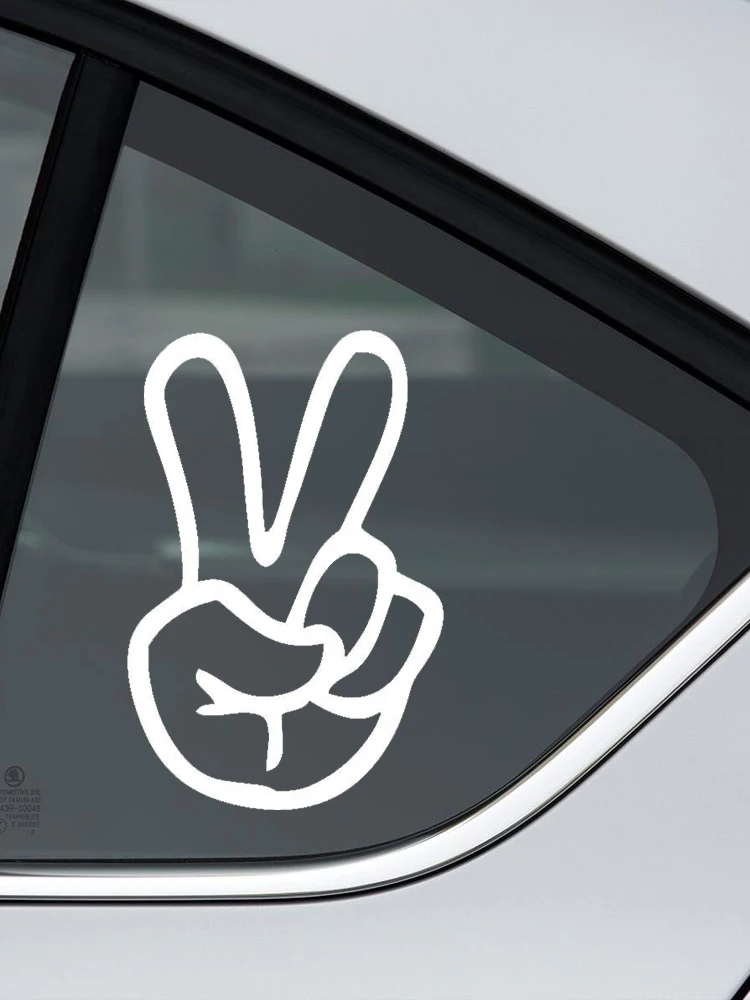 S51176 Various Sizes/Colors Car Stickers Vinyl Decal Peace Sign Hand Motorcycle Decorative Accessories Waterproof