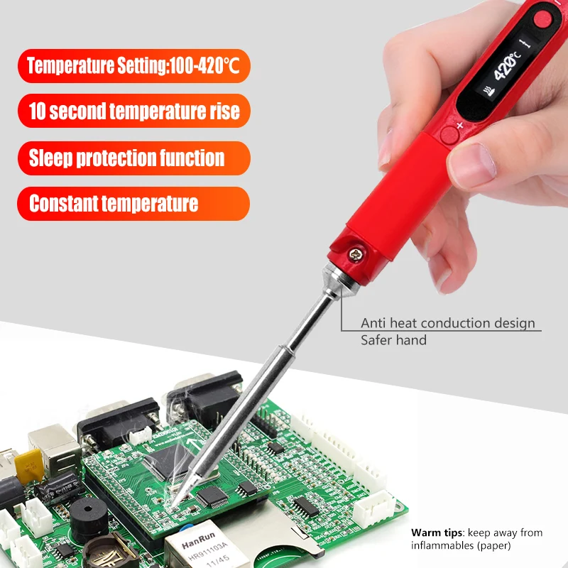 Portable Pine64 Mini Smart Electric Soldering Iron Open Source Pinecil-BB2 BC2 KU C1 ILS I K C4 D24 Tips With DC5525 Cable