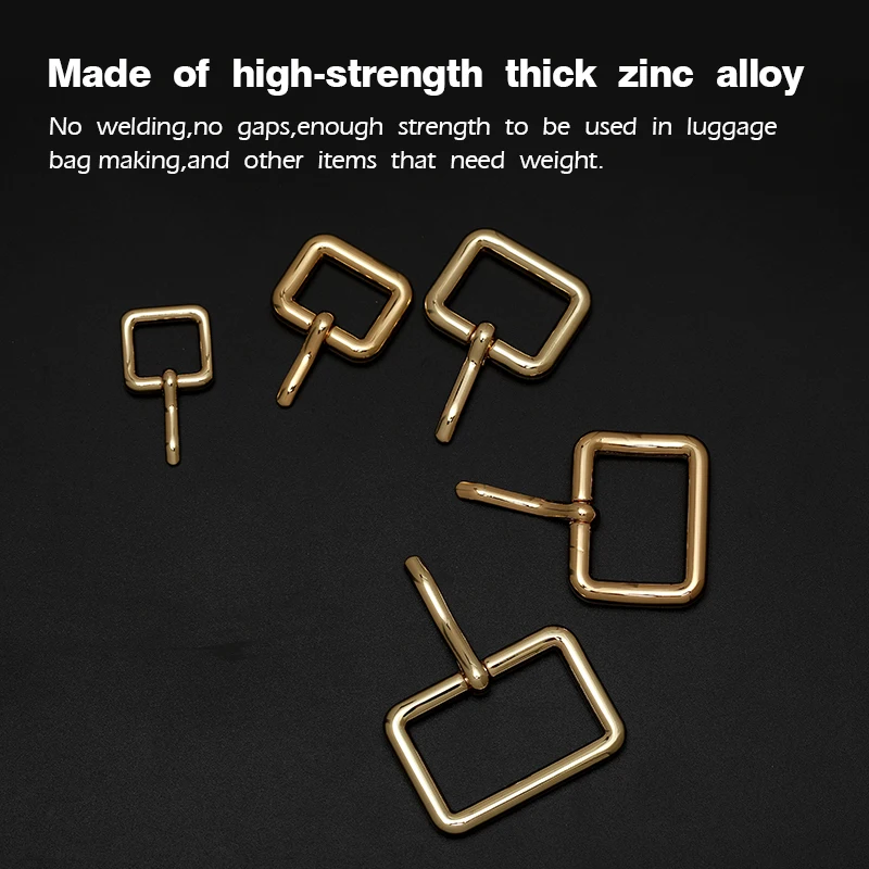 WUTA Thick Metal Heavy Duty Belt Buckle Strap Center Pin Style Heel Bar Rectangle Ring Leather Craft Repair DIY Handbag Backpack