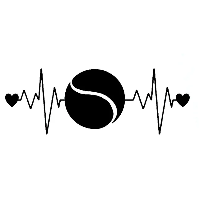

15.9CM*5.7CM Tennis Heartbeat Lifeline Vinyl Decoration Car Sticker