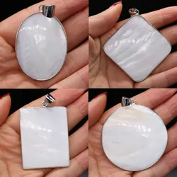 Natural Freshwater Shell Pendants White Mother Pearl Shell for DIY Necklace Earring Jewelry Making Pendant Supplies