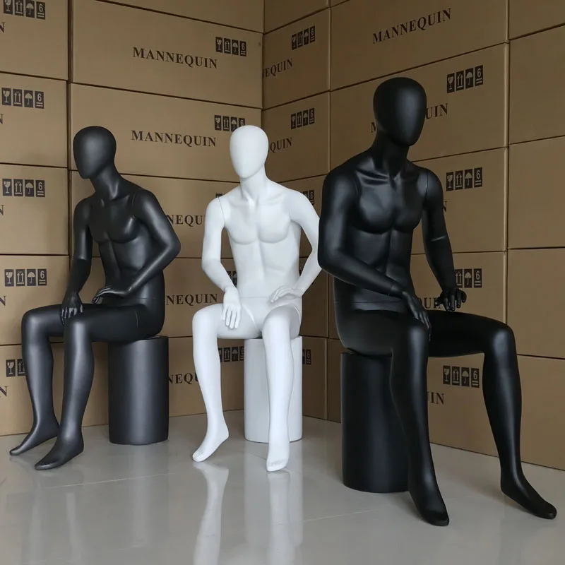 Full-body Mannequin Dummy Sitting Mode Black and White Man's model Sitting Hot Sale