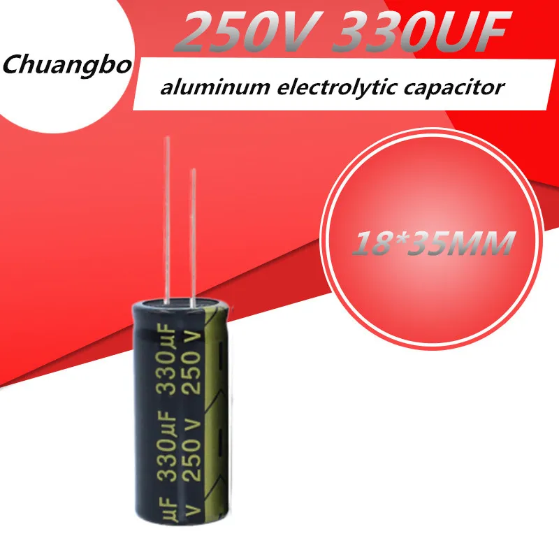 5pcs Higt quality 250V330UF 250V 330UF 18*35 low ESR/impedance high frequency aluminum electrolytic capacitor 250V 330UF 18*35MM