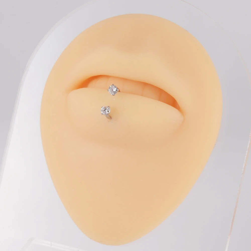 2PCS Surgical Steel Internal Piercing Septo Nose Lip Eyebrow Ear Septum Cartilage Helix Captive Hoop Ring Earring Belly Piercing