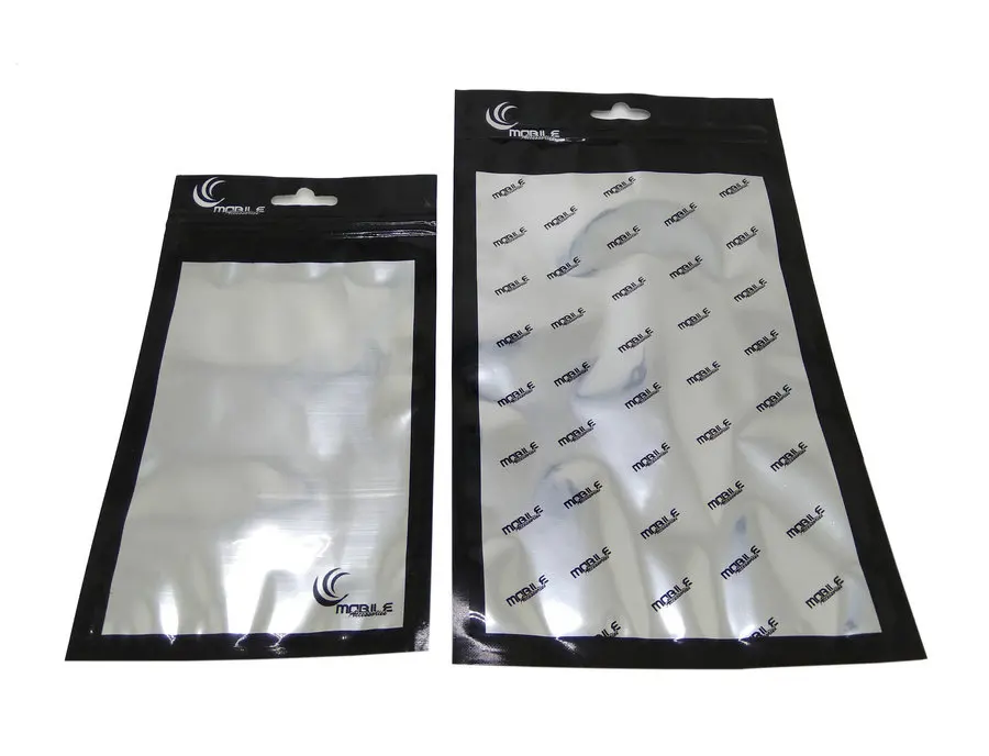 50-200Pcs Zipper plastic Retail package ploy pp bag aluminum for iphone  6s samsung s6 s4 mobile phone case packing bag