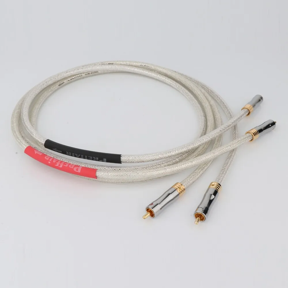 

Preffair RCA Cable Pair Hifi 7N OFC RCA Cable Sliver Plated RCA Interconnect Audio Cable RCA Cable CD Player Preamp Amplifier