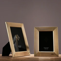 High Grade Brass Metal Photo Frame, Modern Simple Table, Office, Bedroom Decoration, 6