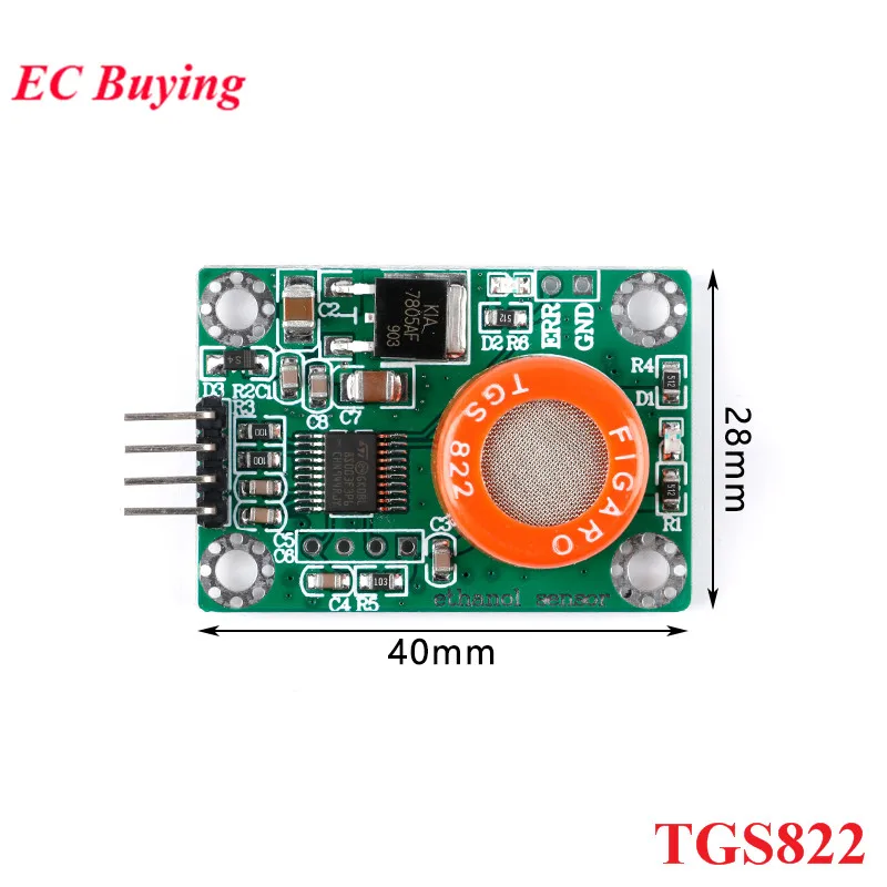 TGS822 50-5000ppm Alcohol Detection Sensor Module Serial Port Output Ethanol Alcohol Gas Measurement