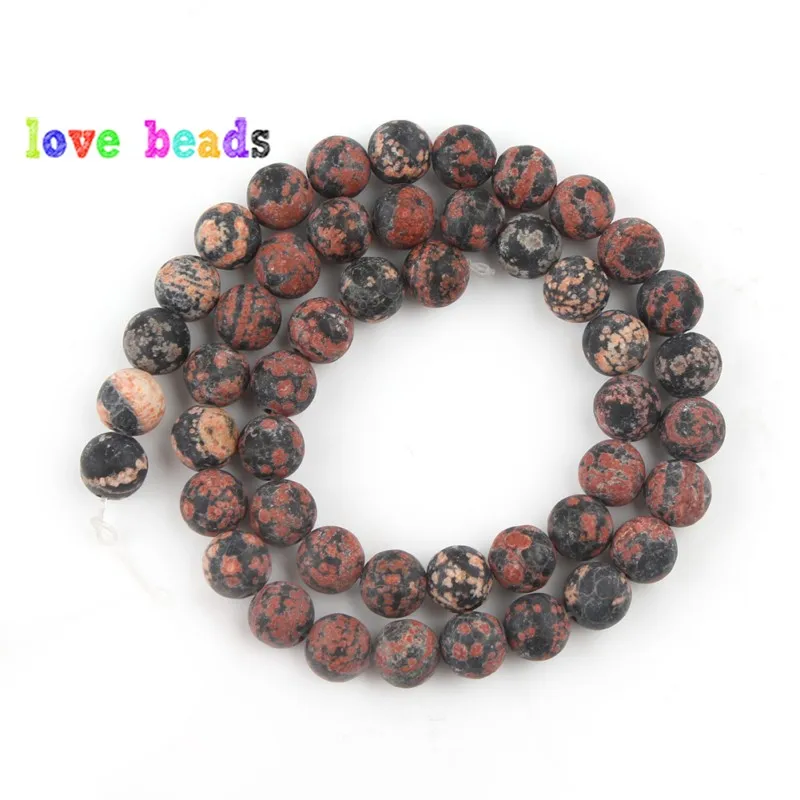 6/8/10/12mm Natural Matte Red Snowflake Obsidian Beads Loose Round Stone Beads for Jewelry Bracelet Making DIY Accessories 15\'\'
