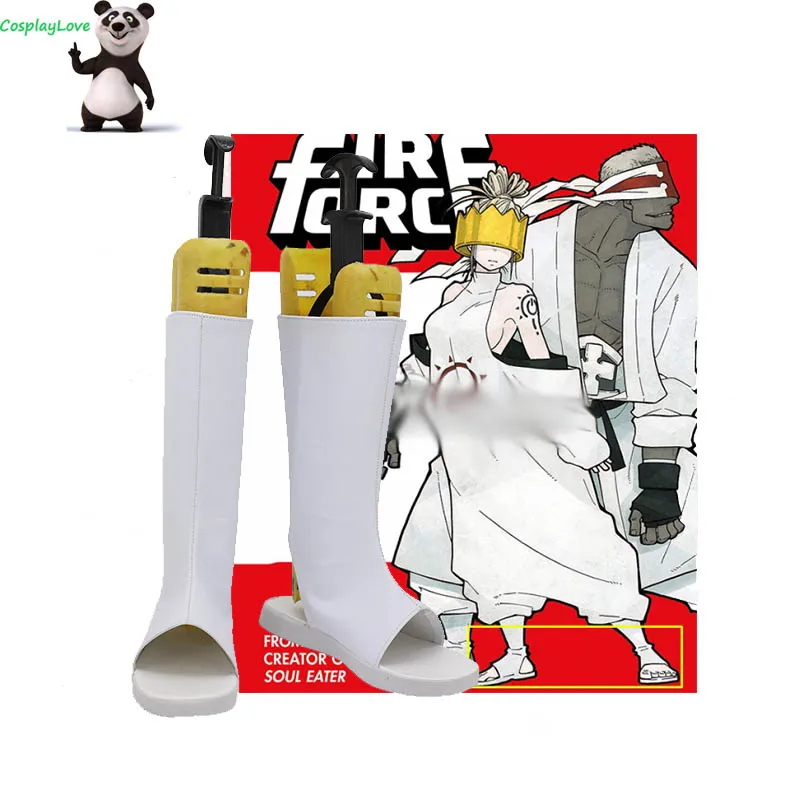 Fire Force Enen No Shouboutai Haumea White Shoes Cosplay Long Boots Newest Custom Hand Made For Halloween Christmas