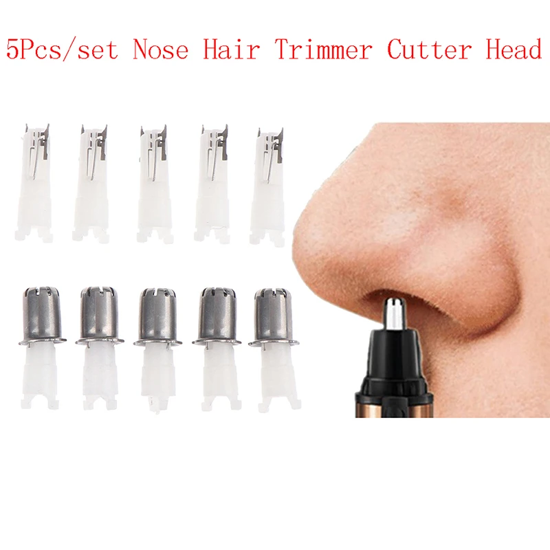 22Mm 5Pcs Nose Trimmer Heads Nose Hair Cutter Replacement Head 3-In-1 Shaver Black & White