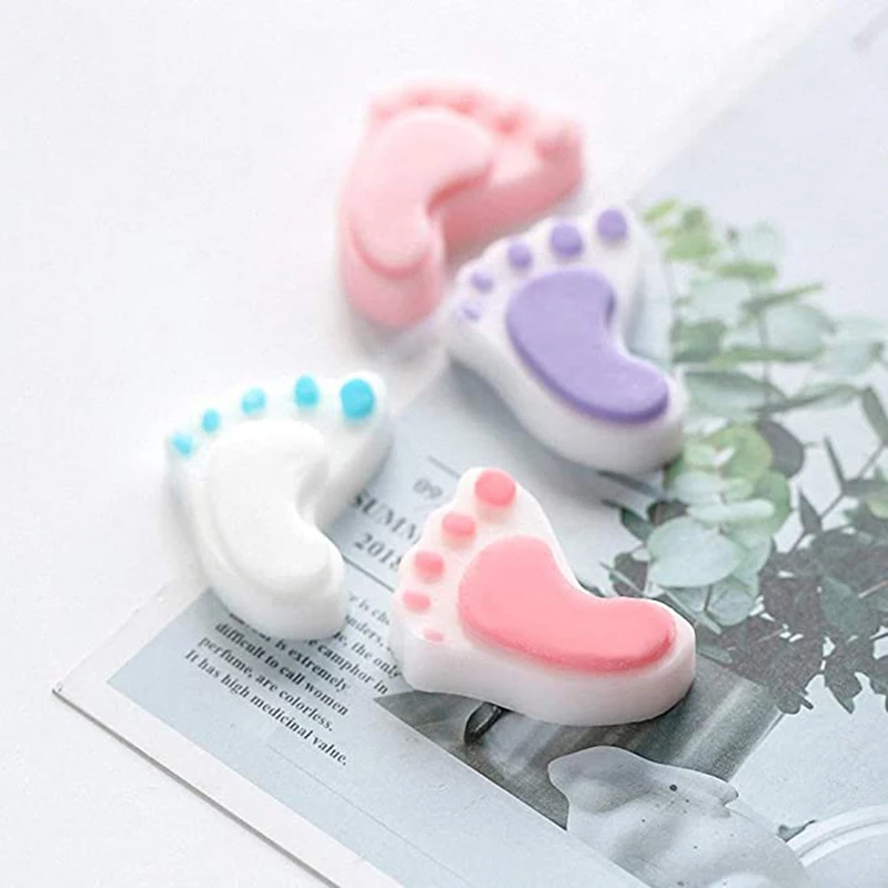 Baby Foot Print Silicone Soap Mold Footprint Shaped Chocolate Candy Mould Lotion Bar Jello Ice Cube Tray Cookie Pan Shower Party