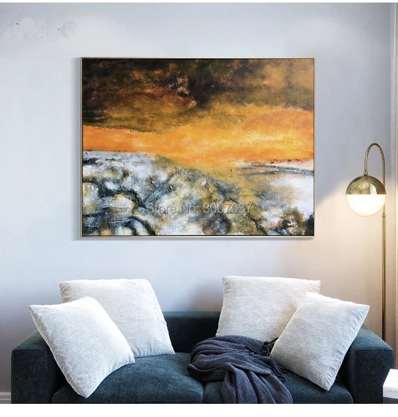 

Abstract Wall Art Canvas Painting Modern Decoration Orange and Black Oil Painting Hand Painted Wall Picture For Room NO FRAME