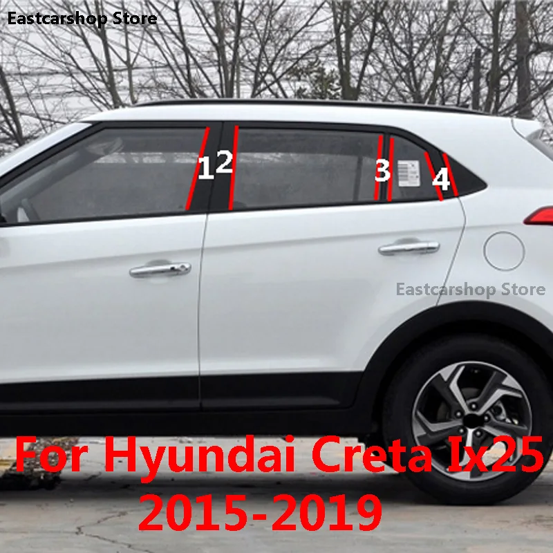 

For Hyundai Creta Ix25 2019 2018 2017 2016 2015 Car Door Central Window Middle Column Decoration Strip PC B C Pillar Accessories