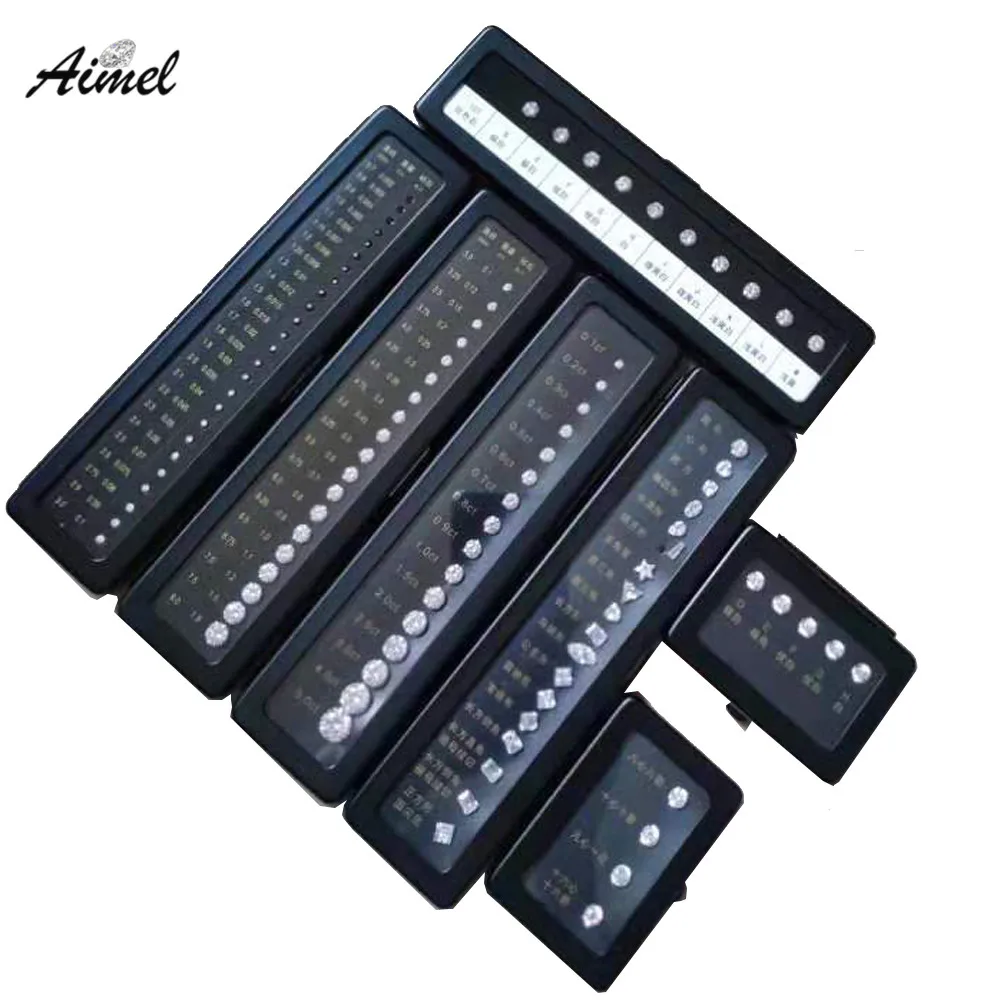 Loose Diamond Zircon Stone Tester Tools Gemstone Teaching Prop Weight Diameter Ratio Size Specific Gravity Display Box