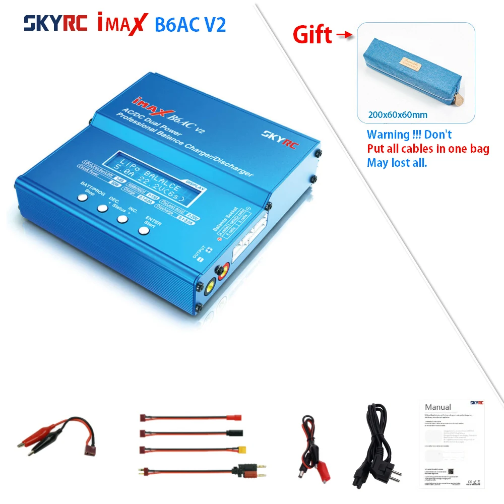 

SKYRC iMAX B6AC V2 50W LiPo Battery Balance Charger Discharger Re-Peak Helicopter RC Quadcopter Drone Battery Charger