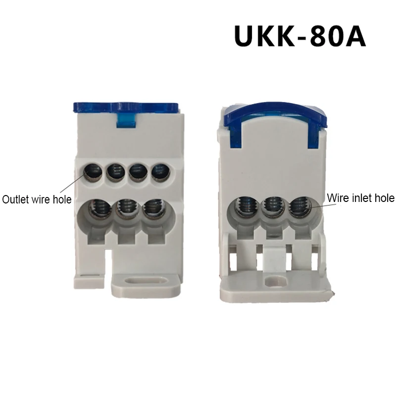 1Pcs UKK80A UKK125A UKK160A UKK250A UKK400A UKK500A Terminal Block 1 in many Out Din Rail distribution Box