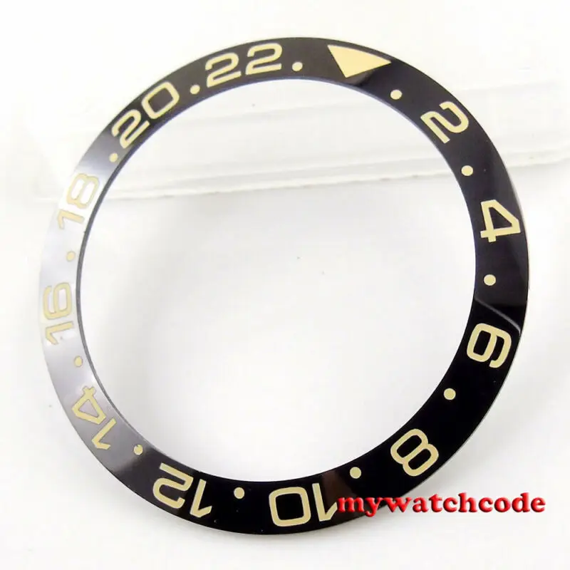 38 Mm Màu Đen Xanh Dương Gốm Ốp Viền Lắp Vàng Đánh Dấu Cho 40 Mm Submariner Mặt Kim
