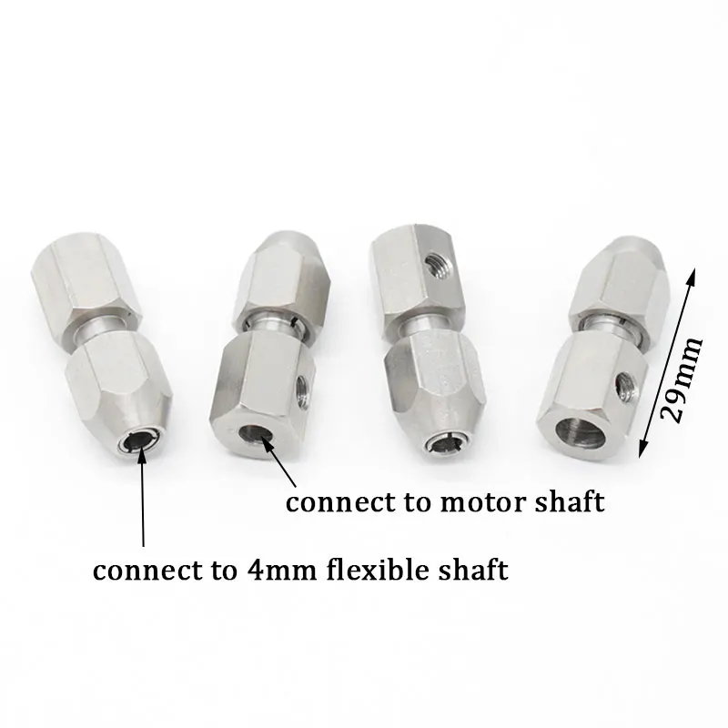 RC เรือยืดหยุ่นข้อต่อ CNC สแตนเลส Shaft นุ่มล็อค4มม.Collet Coupler Flex สำหรับ3.18/4/5/6มม.เพลามอเตอร์