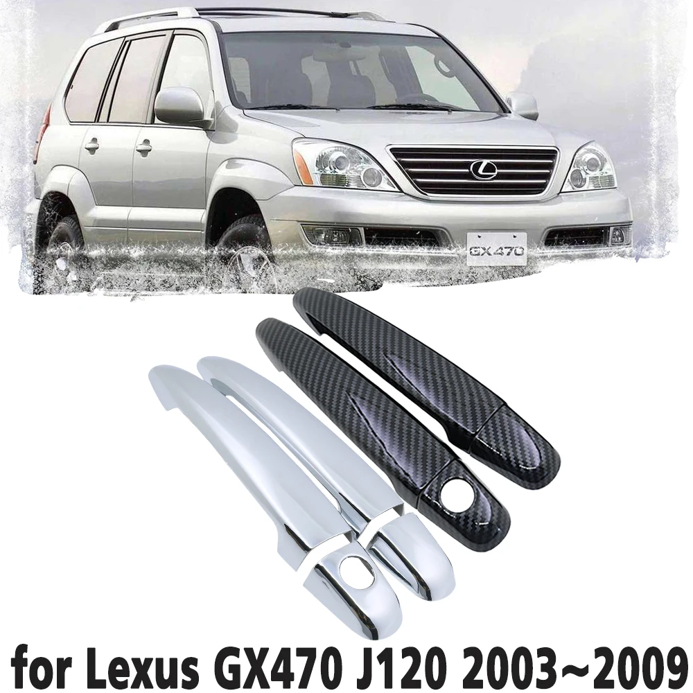 

Carbon Fiber Car handle Or Chrome Door Handles Protective Cover for Lexus GX470 J120 2003~2009 Car accessories 2004 2005 2006