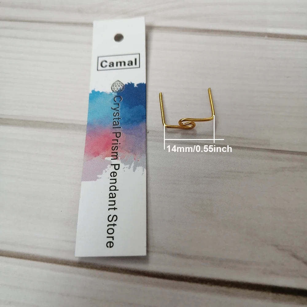 Camal – connecteurs de broches torsadées en forme de M, couleur or, 14mm, pour prisme en cristal, perle, lustre suspendu, DIY, 100 pièces