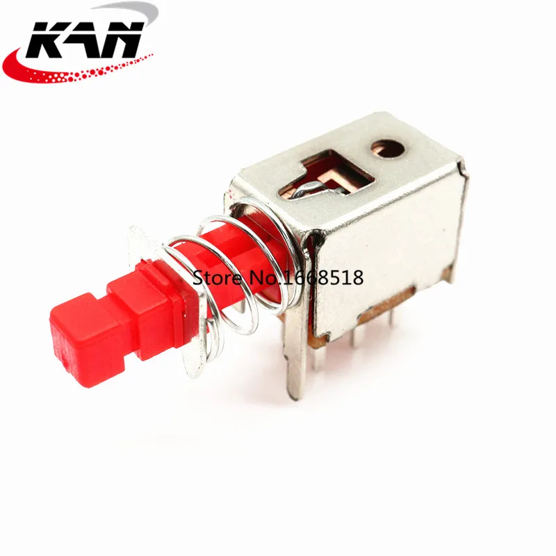 10Pcs Directly key switch A03 PS-22F03 6pins self-locking Red